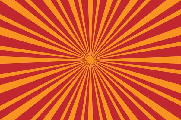 Colorful red and orange ray star Pattern Background. Sunburst radial backdrop