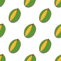 Mango Fruit seamless pattern, great design for any purposes. Hand drawn fabric texture pattern. Healthy food background. Vector flat style summer graphic. On white background.