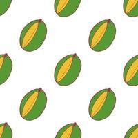 Mango Fruit seamless pattern, great design for any purposes. Hand drawn fabric texture pattern. Healthy food background. Vector flat style summer graphic. On white background.