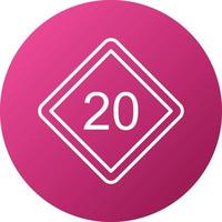 20 Speed Limit Icon Style vector