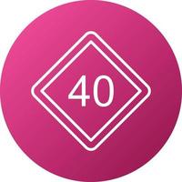 40 Speed Limit Icon Style vector