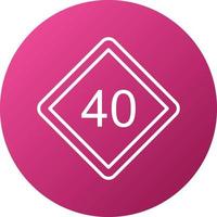 40 Speed Limit Icon Style vector