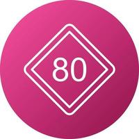 80 Speed Limit Icon Style vector