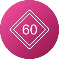 60 Speed Limit Icon Style vector