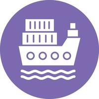 estilo de icono de barco de carga vector