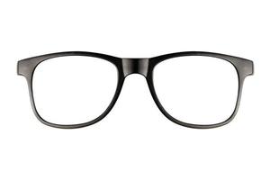 Black eye glasses isolated on white background with clipping path. photo