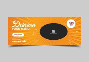 Food and Restaurant Social Media banner Template vector