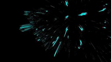 abstract hyperspace blue light streaks speed lines background. explosion speed motion photo