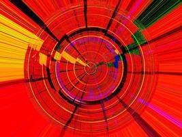 Abstract volumetric background with a spectacular combination of red, blue, yellow and green photo