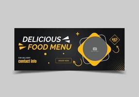 plantilla de banner de redes sociales de comida y restaurante vector