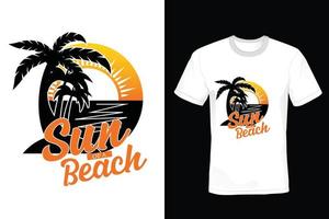 diseño de camisetas de playa y verano, vintage, tipografía vector