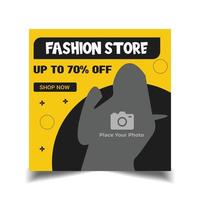 fashion sale social media post template, abstract square flyer templates vector