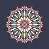 Mandala ornament vector. A symmetrical geometry color flower. Ethnic draw vector