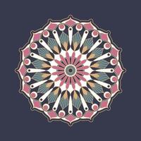 Mandala ornament vector. A symmetrical geometry color flower. Ethnic draw vector