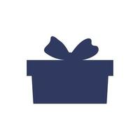 Gift box with ribbon. Icon flat design. Banners, graphic or website layout template. Blue color vector