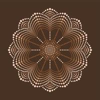 Vector dot painting green mandalas. Aboriginal style of dot painting