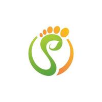 Feet care logo design vector. Feet massaging symbol vector