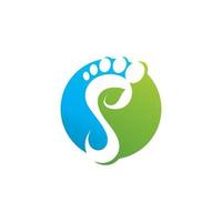 Feet care logo design vector. Feet massaging symbol vector