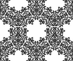 Elegant Volutes with Ornaments Seamless Vector Pattern.Black and White. Decorative texture. Mehndi patterns. For fabric, wallpaper, venetian pattern,textile, packaging.