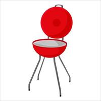 Cartoon barbecue on white background vector