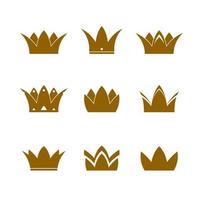 conjunto de coronas e iconos vectoriales dorados vector