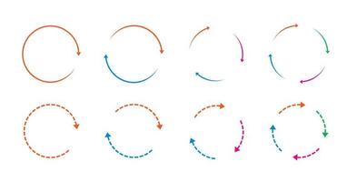 Set of colour circle arrows. Vector Icons