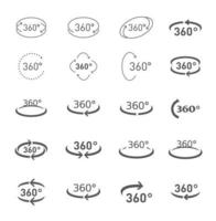 360 degree circular rotation. Set Vector icons and web button. COLLECTION OF ICONS.