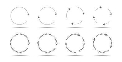 conjunto de flechas circulares grises. iconos vectoriales vector