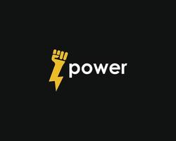creative hand power logo template, hand and storm concept vector