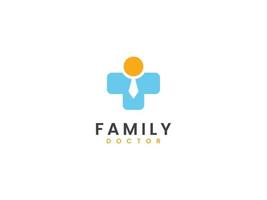 creative family doctor logo template, medical logo vector
