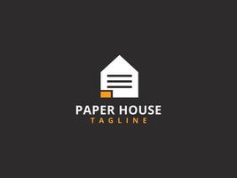 house printing logo template, paper and house concept vector