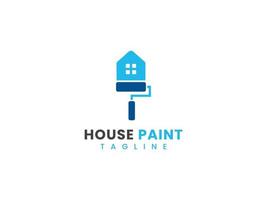 creative house paint logo template vector