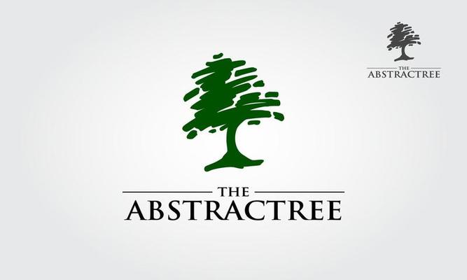 The Abstract Tree Logo Template. A simple scratch tree silhouette. Modern vector sign. Premium quality illustration logo design concept.