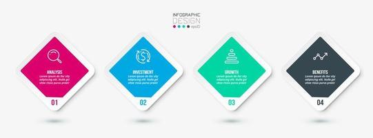 Infographic template business concept with step. vector