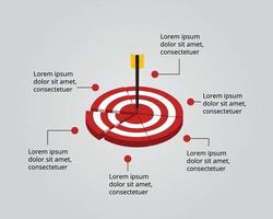 plantilla de objetivo para infografía para presentación de 6 elementos vector