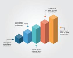 Graph template for infographic for presentation for 5 element vector