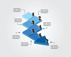 arrow step template for infographic for presentation for 7 element vector