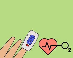 Finger in an Oximeter Device. Cartoon vector style for your design.