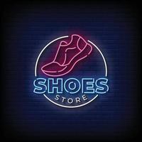 Shoes Store Neon Signs Style Text Vector