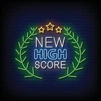 New High Score Neon Signs Style Text Vector