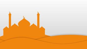 Mosque in paper style for Islamic celebration like Ramadan or Eid vector