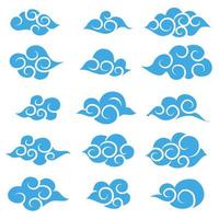 Japan art  cloud element vector