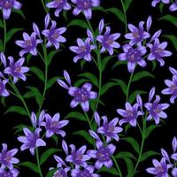 purple lily seamless pattern background vector