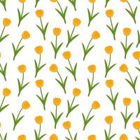 the orange tulip seamless pattern vector