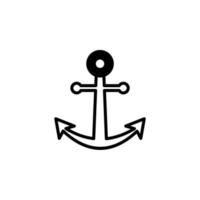 Anchor, Port, Icon, Nautical, Marine Solid Line Icon Vector Illustration Logo Template. Suitable For Many Purposes.