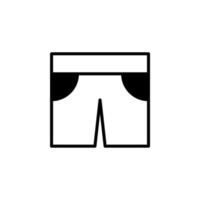 Shorts, Casual, Pants Solid Line Icon Vector Illustration Logo Template. Suitable For Many Purposes.