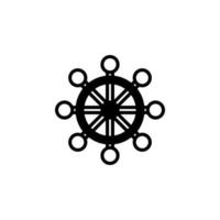 Rudder, Nautical, Ship, Boat Solid Line Icon Vector Illustration Logo Template. Suitable For Many Purposes.