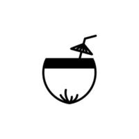 bebida de coco, jugo línea sólida icono vector ilustración logotipo plantilla. adecuado para muchos propósitos.