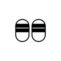 Sandal, Footwear, Slipper, Flip-Flop Solid Line Icon Vector Illustration Logo Template. Suitable For Many Purposes.