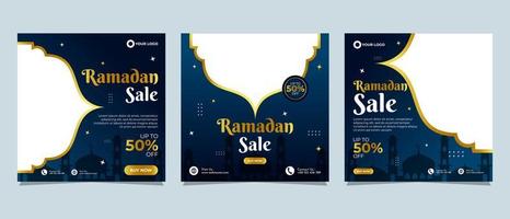 plantilla de promoción de banner de publicación de redes sociales de venta de ramadán vector
